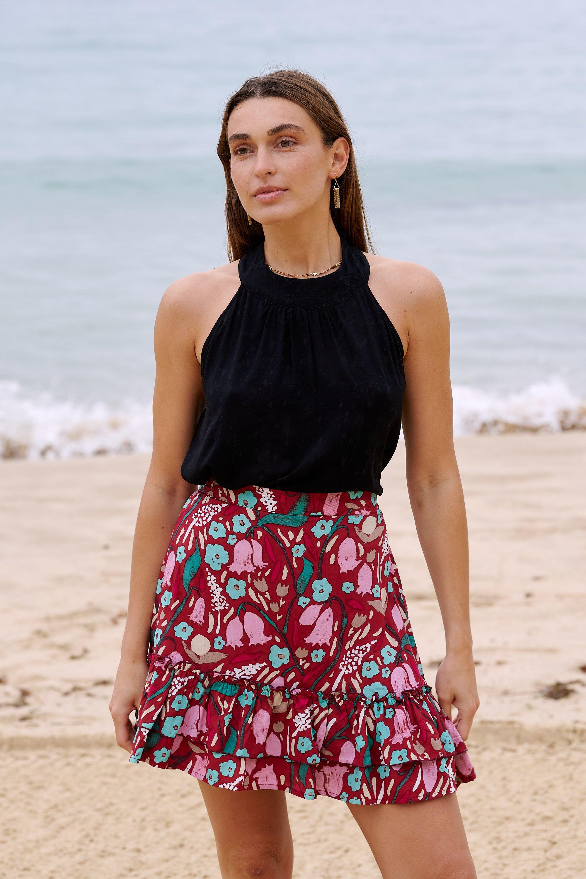 Billie Layered Mini Skirt ~ Multicolour Floral