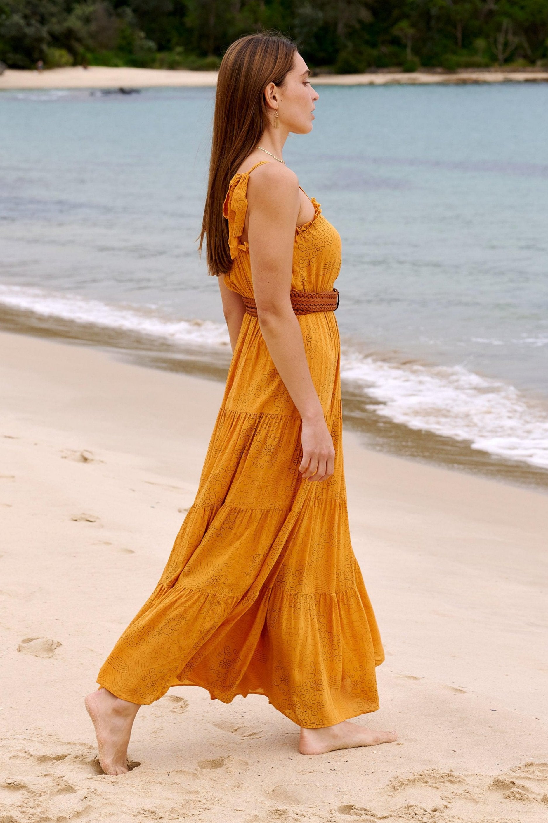 Florence Tiered Maxi Dress ~ Burnt Orange