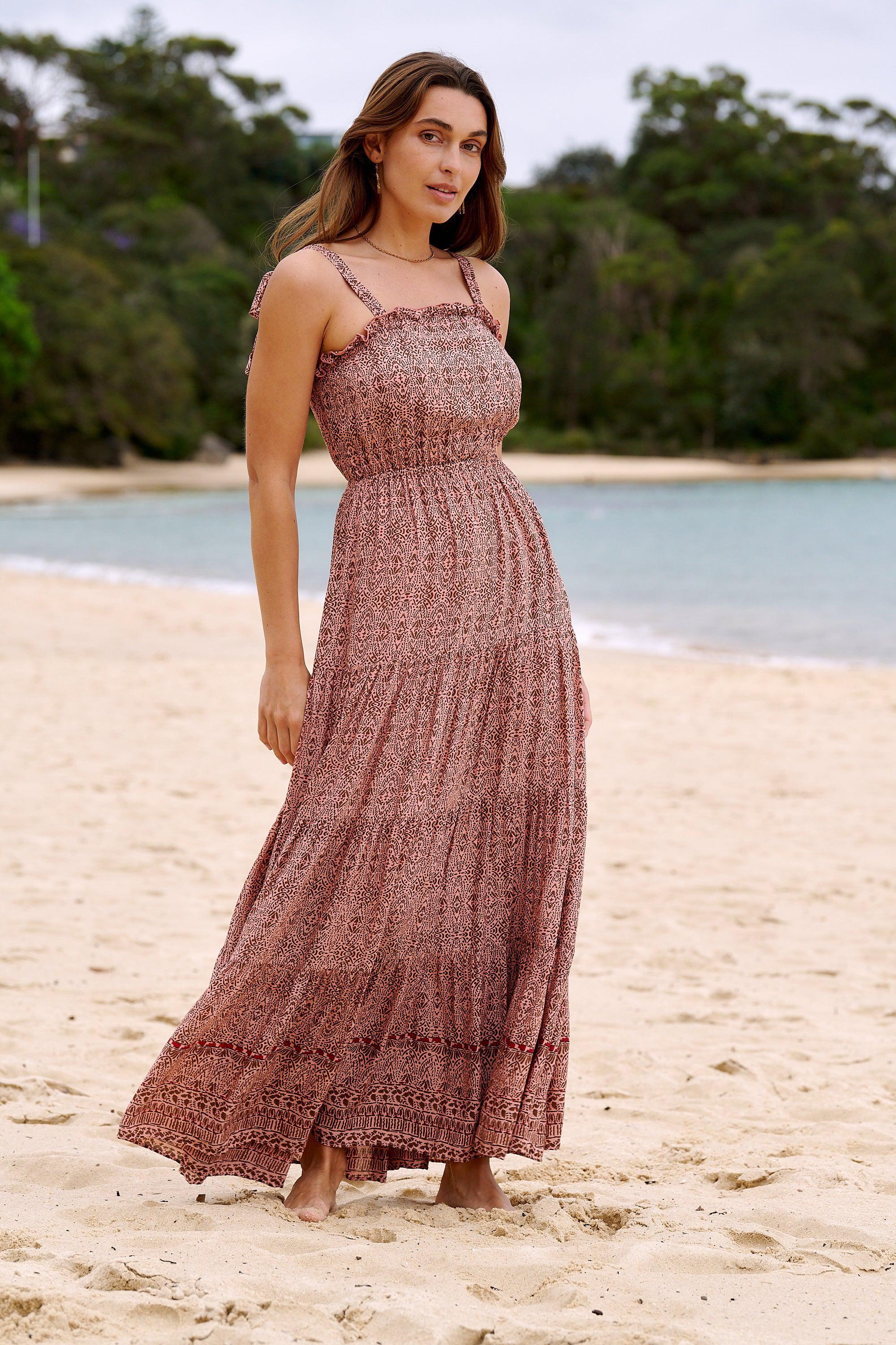 Florence Tiered Maxi Coral Harla Maxi Dresses Online