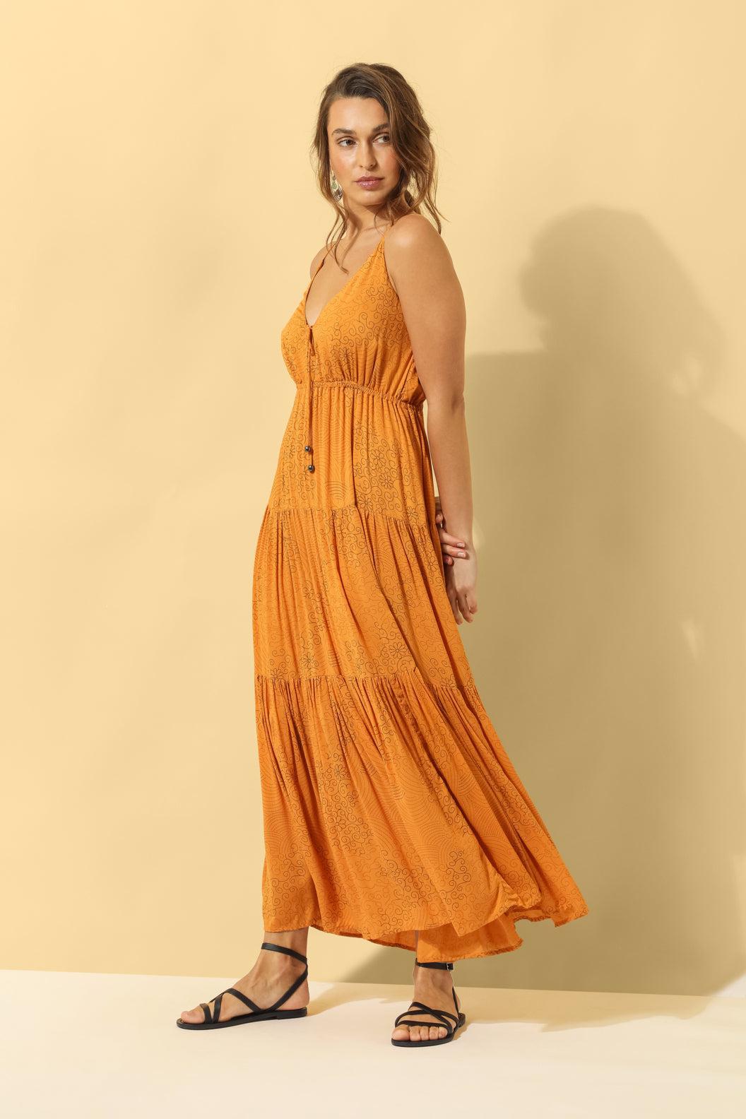 Indie Maxi Dress ~ Burnt Orange