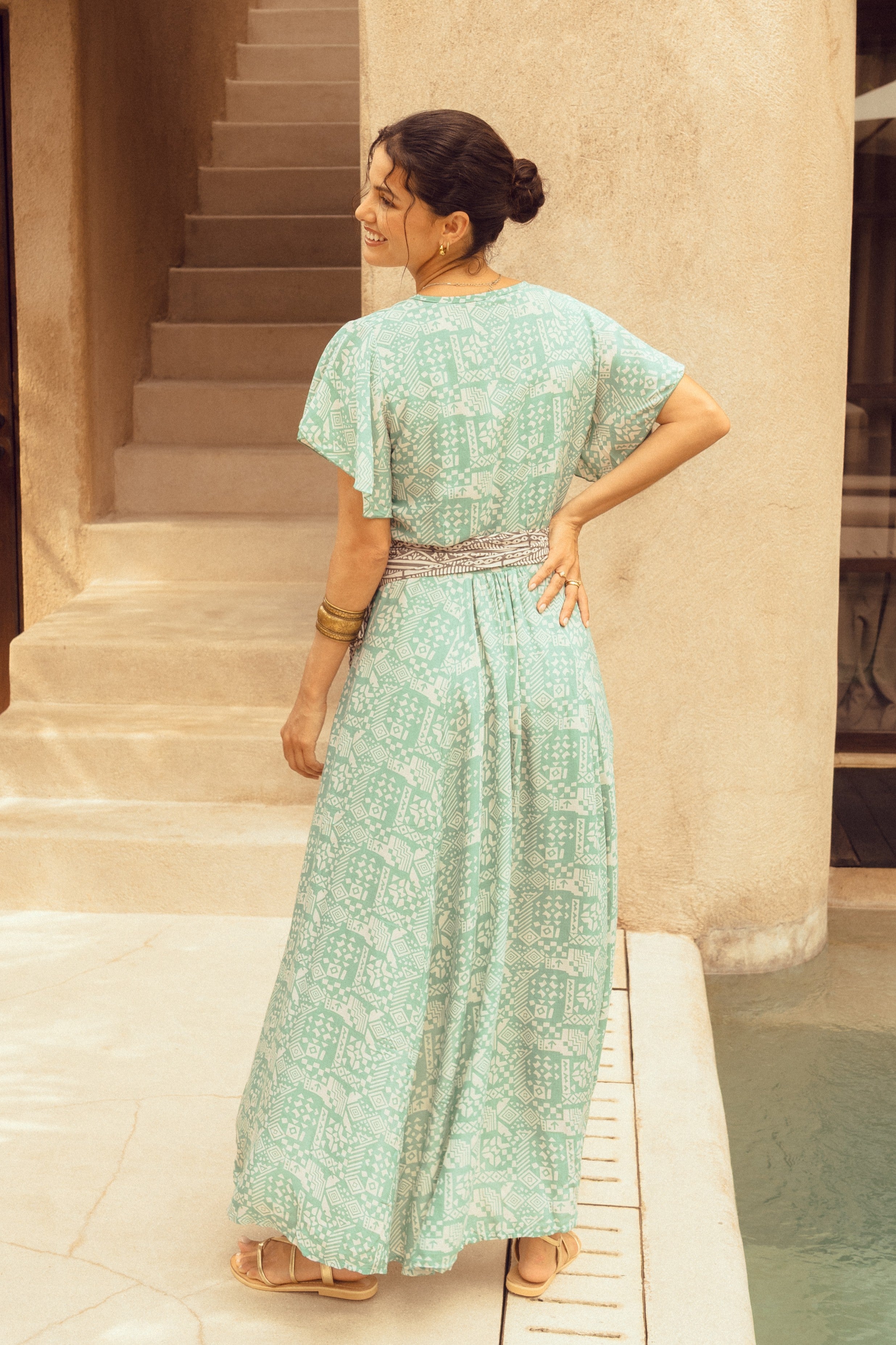 Isabel Maxi Wrap Dress ~ Emerald