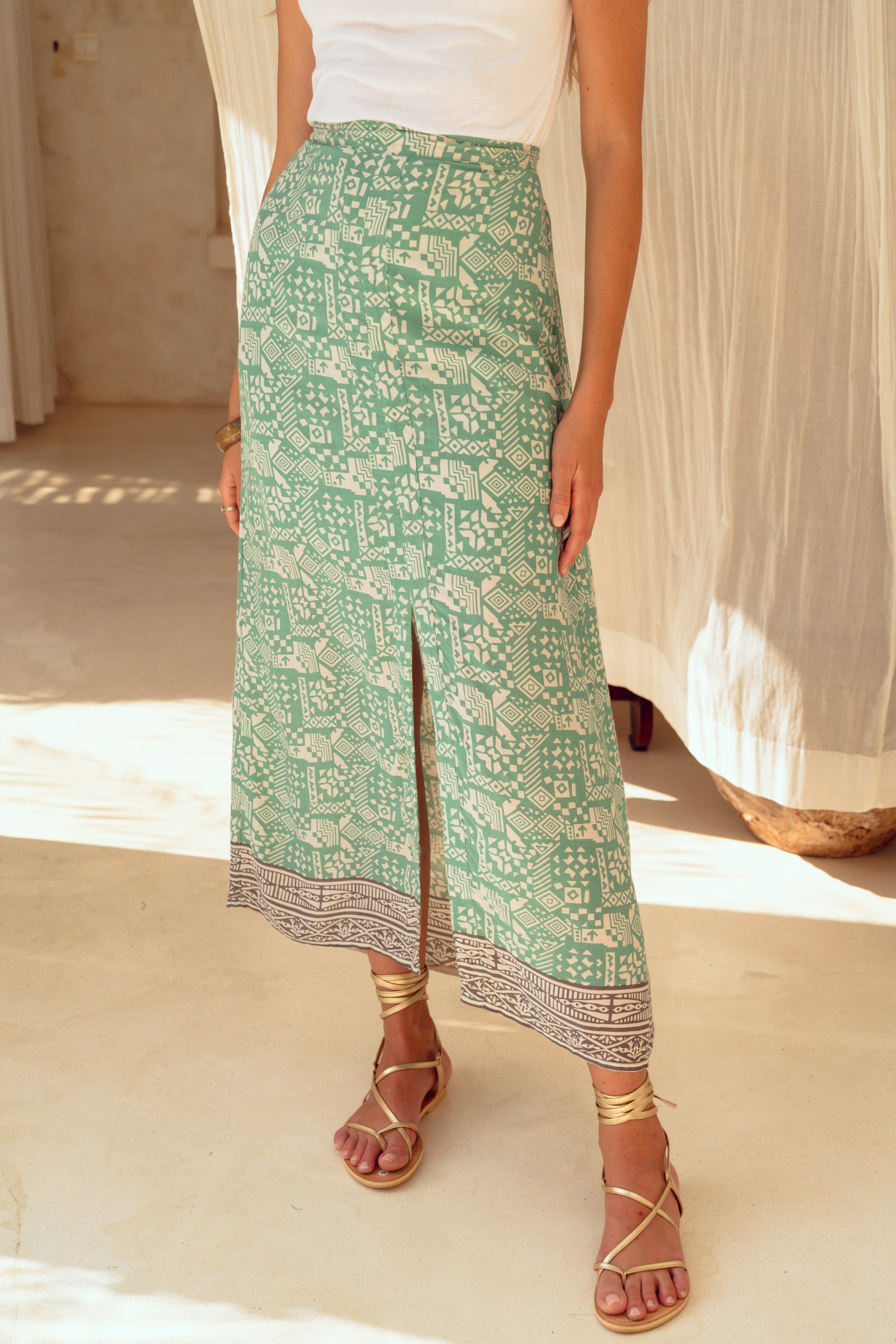 Mara Maxi Skirt ~ Emerald