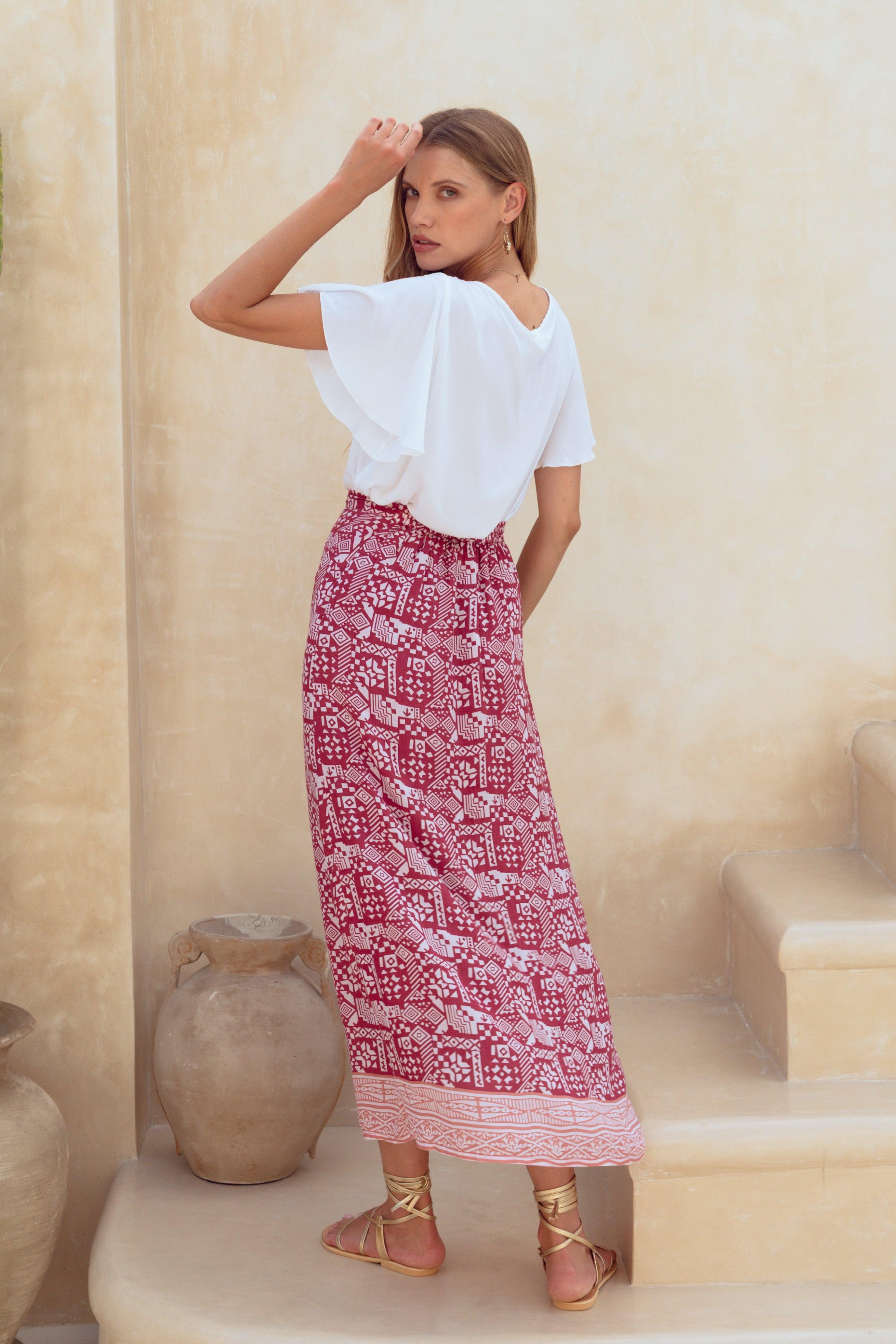 Mara Maxi Skirt ~ Ruby