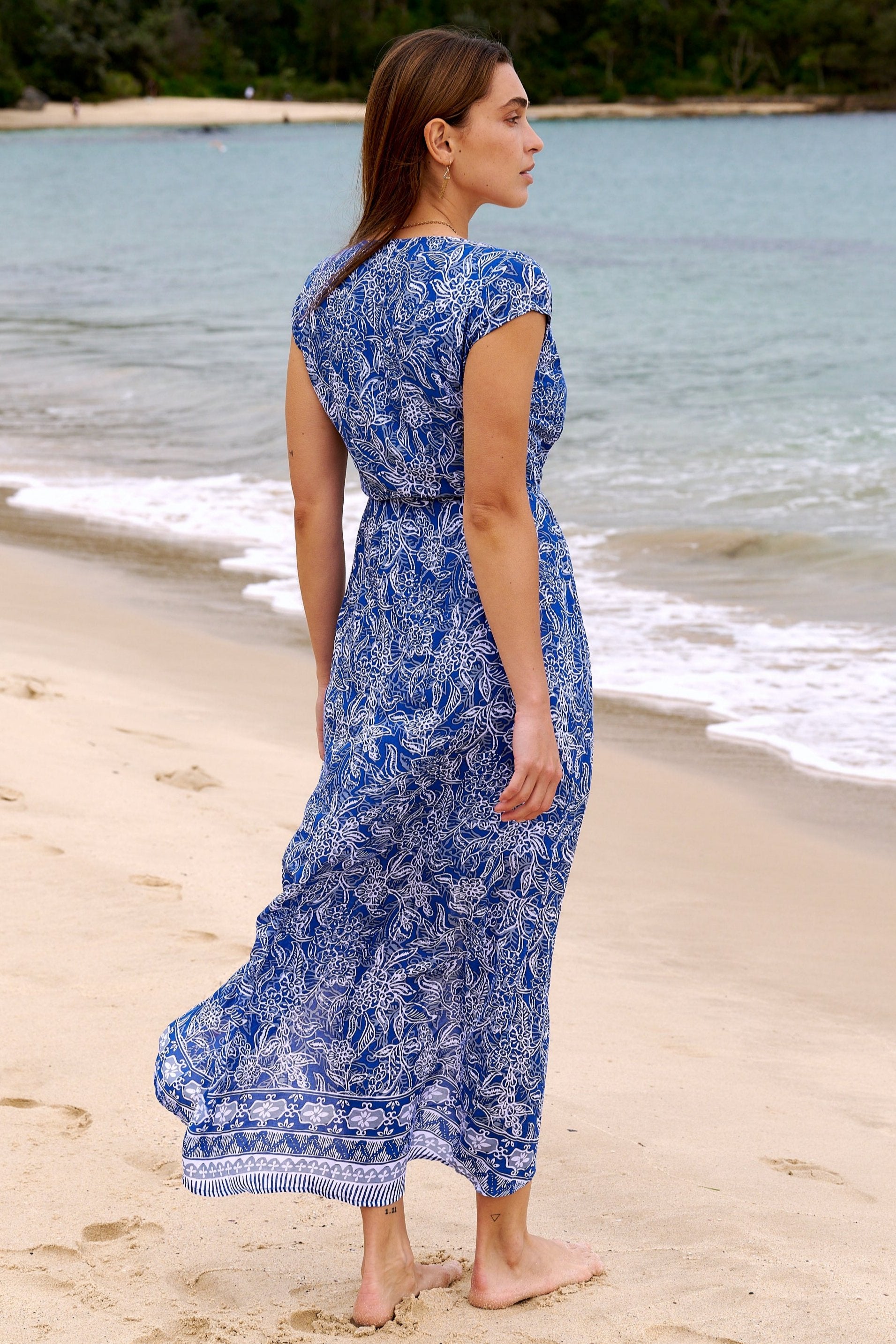 Mila Wrap Dress ~ Navy & White