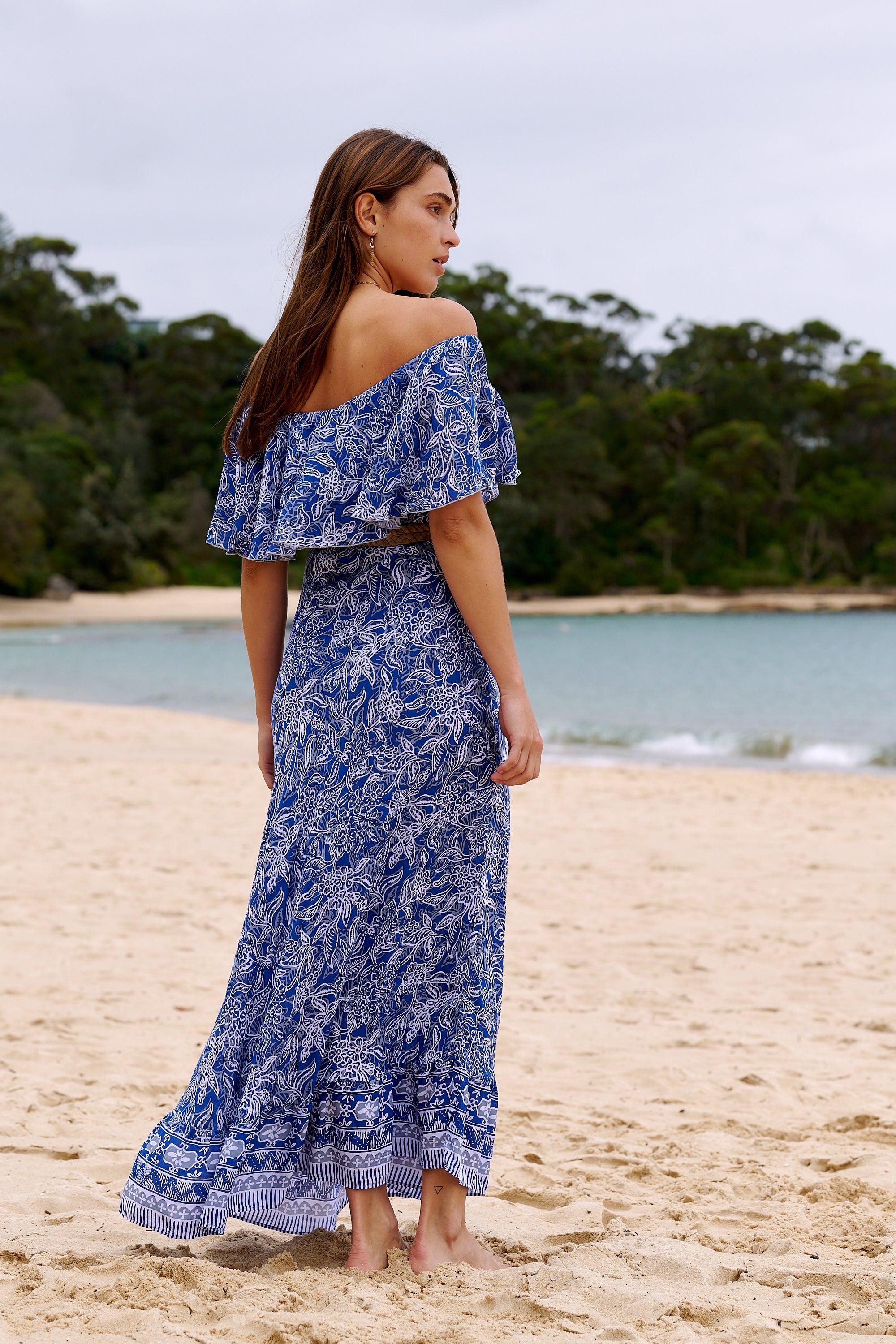 Stella Off The Shoulder Maxi Dress ~ Navy