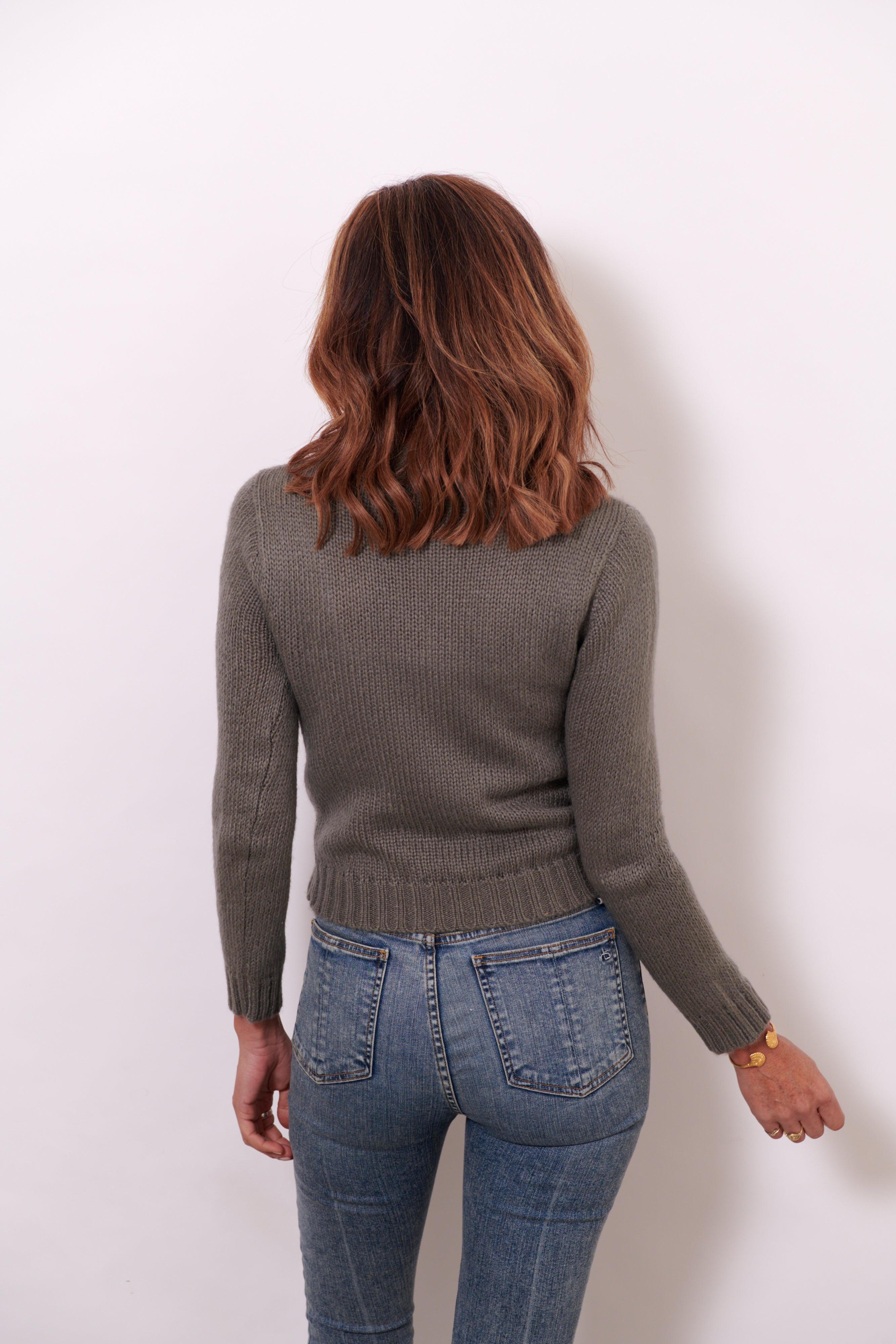 Evelyn Cable Knit Sweater ~ Charcoal-Knit-Harla