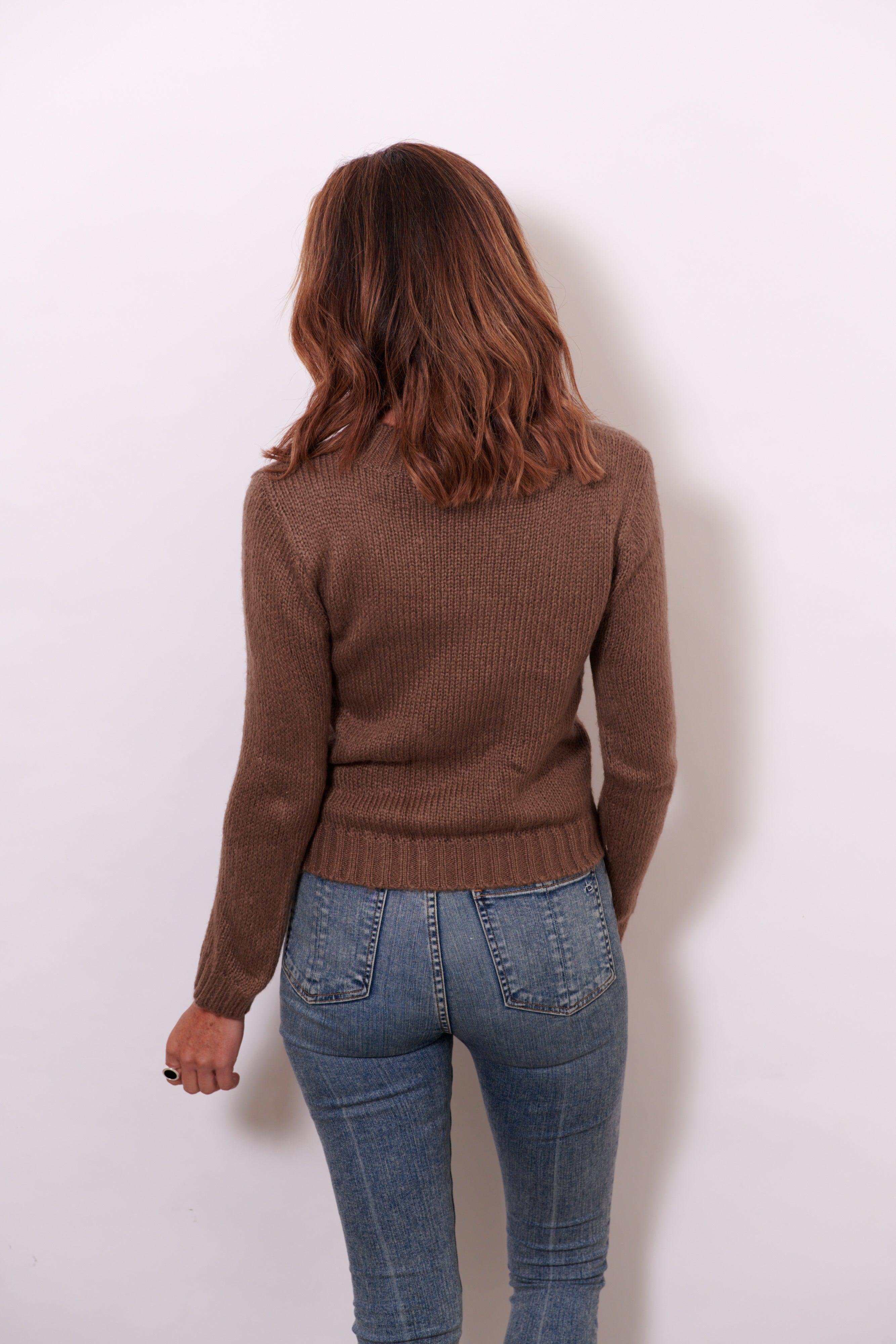 Evelyn Cable Knit Sweater ~ Mocha-Knit-Harla