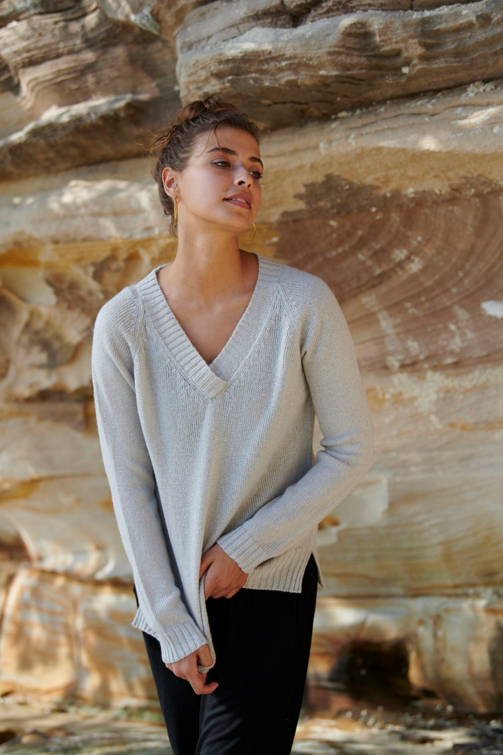 Lola Knit Sweater ~ Cool Grey-Knit-Harla