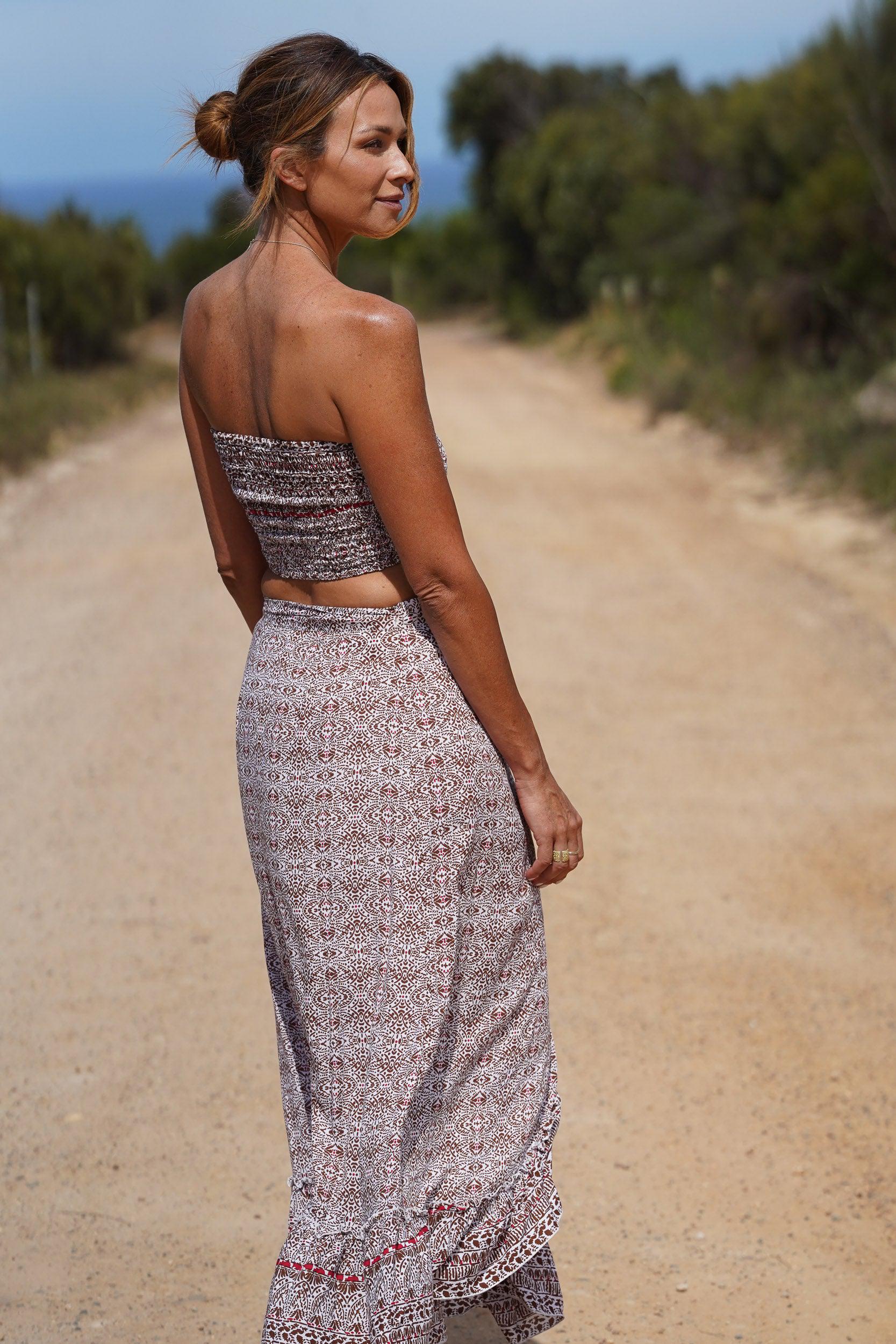 Sienna Bandeau ~ White and Amber-Top-Harla