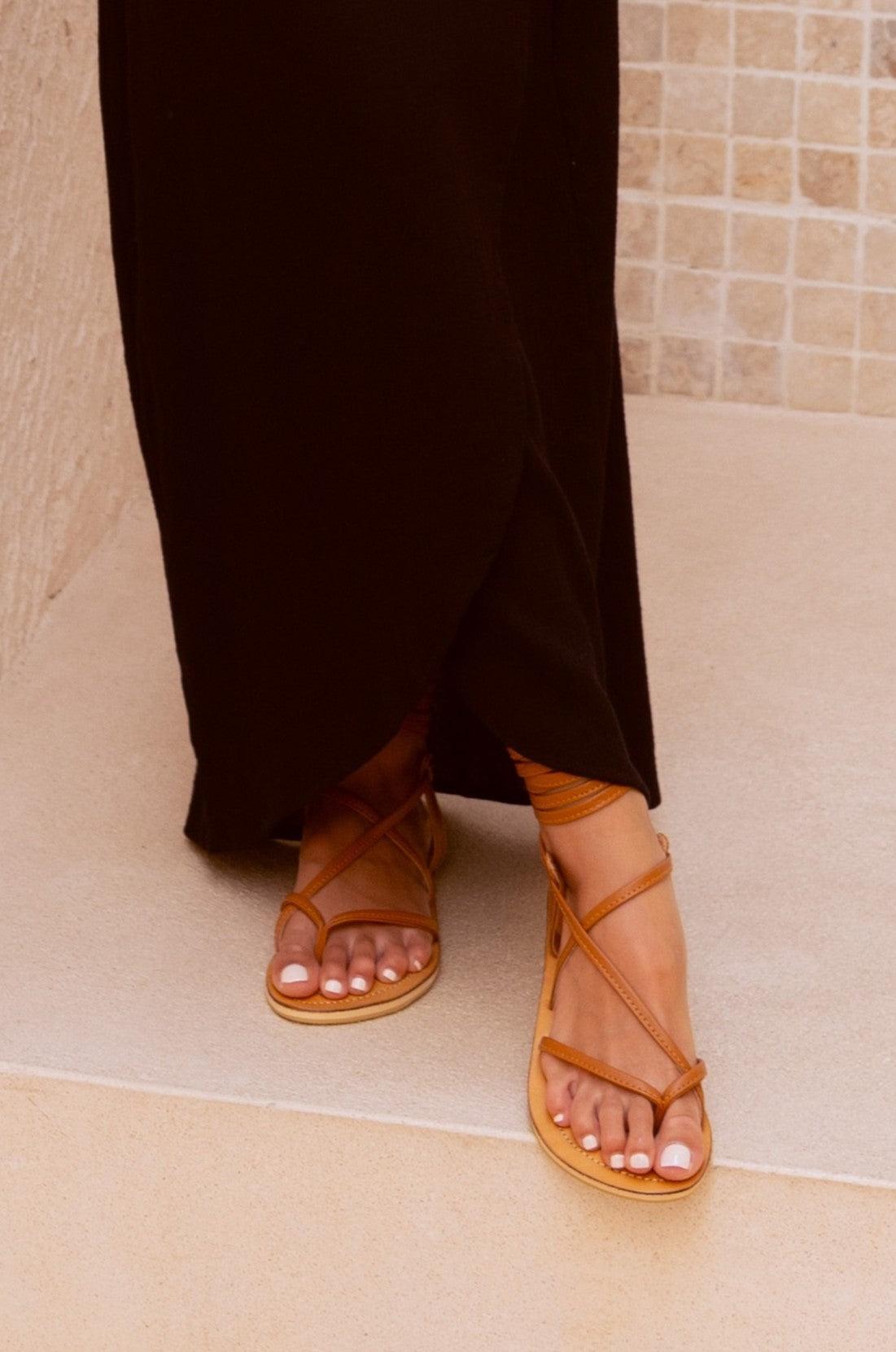 Gladiator style Capri Tan Sandals