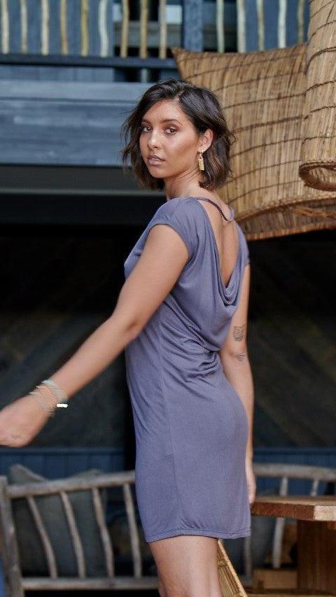 Harla charcoal mini bamboo dress