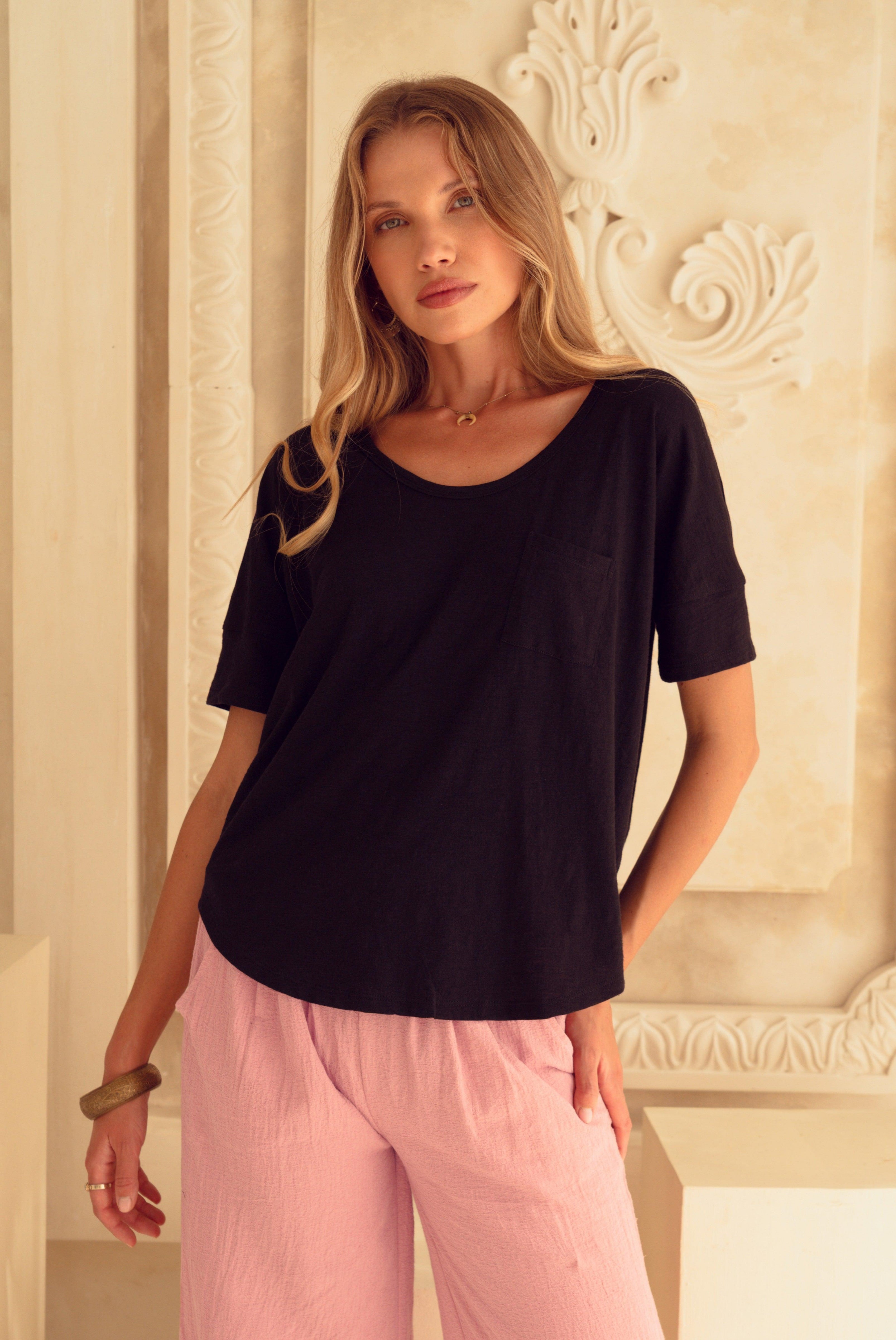 Harla 100% cotton black tshirt