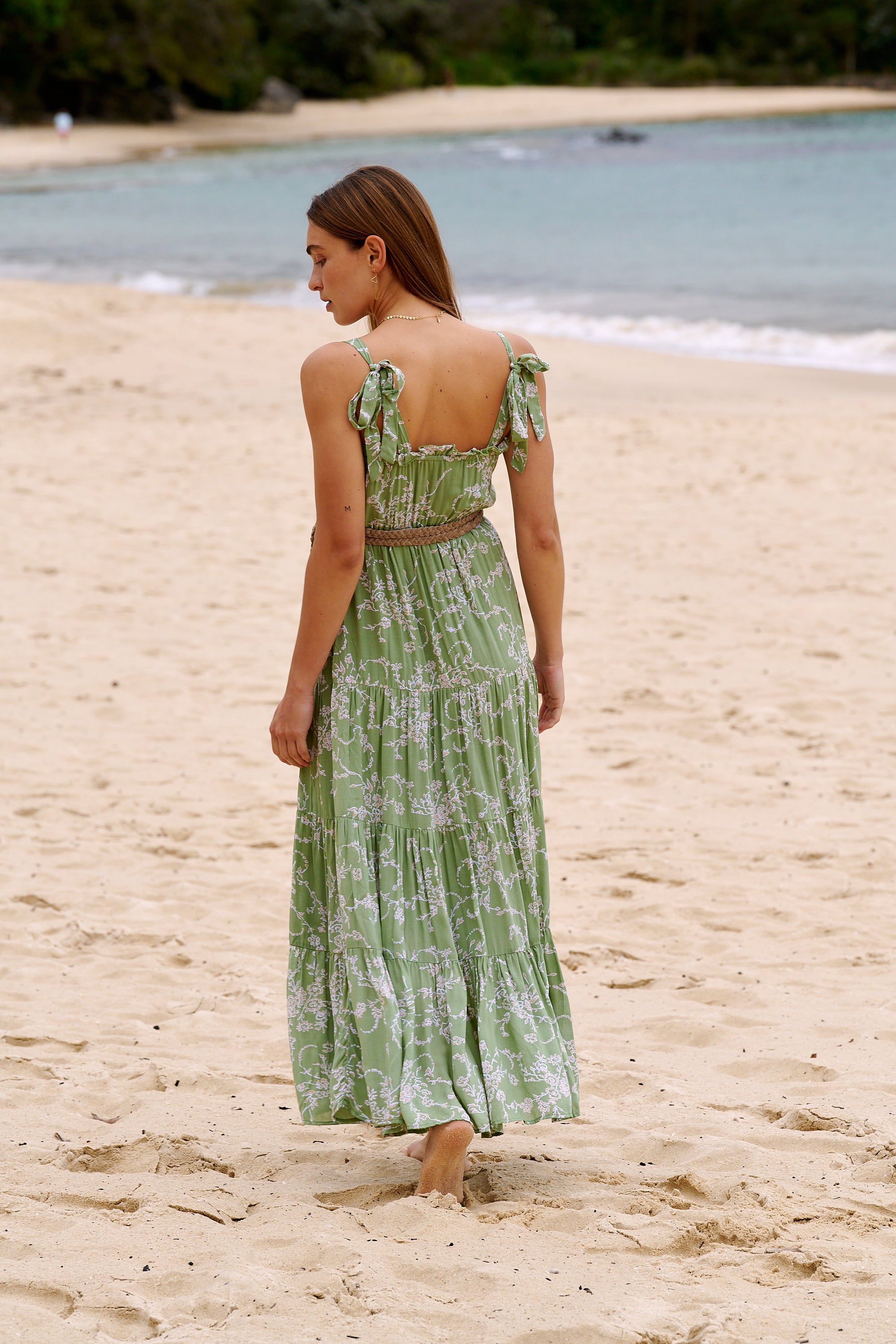 Florence Tiered Maxi Dress ~ Sage Floral