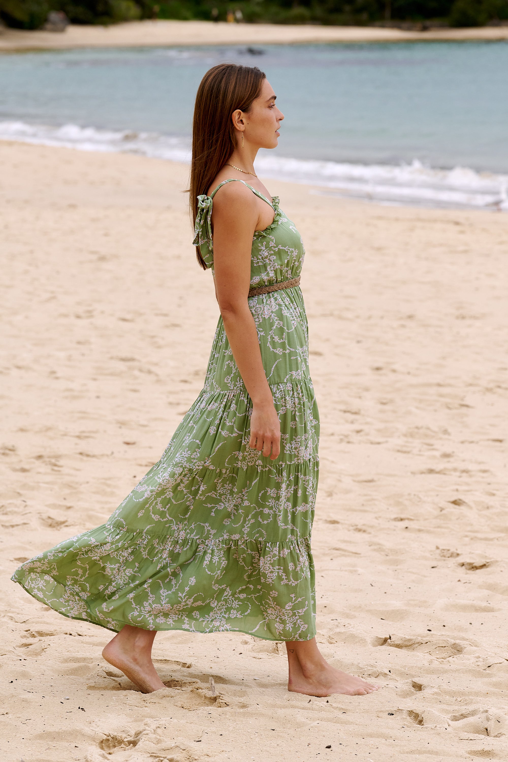 Florence Tiered Maxi Dress ~ Sage Floral