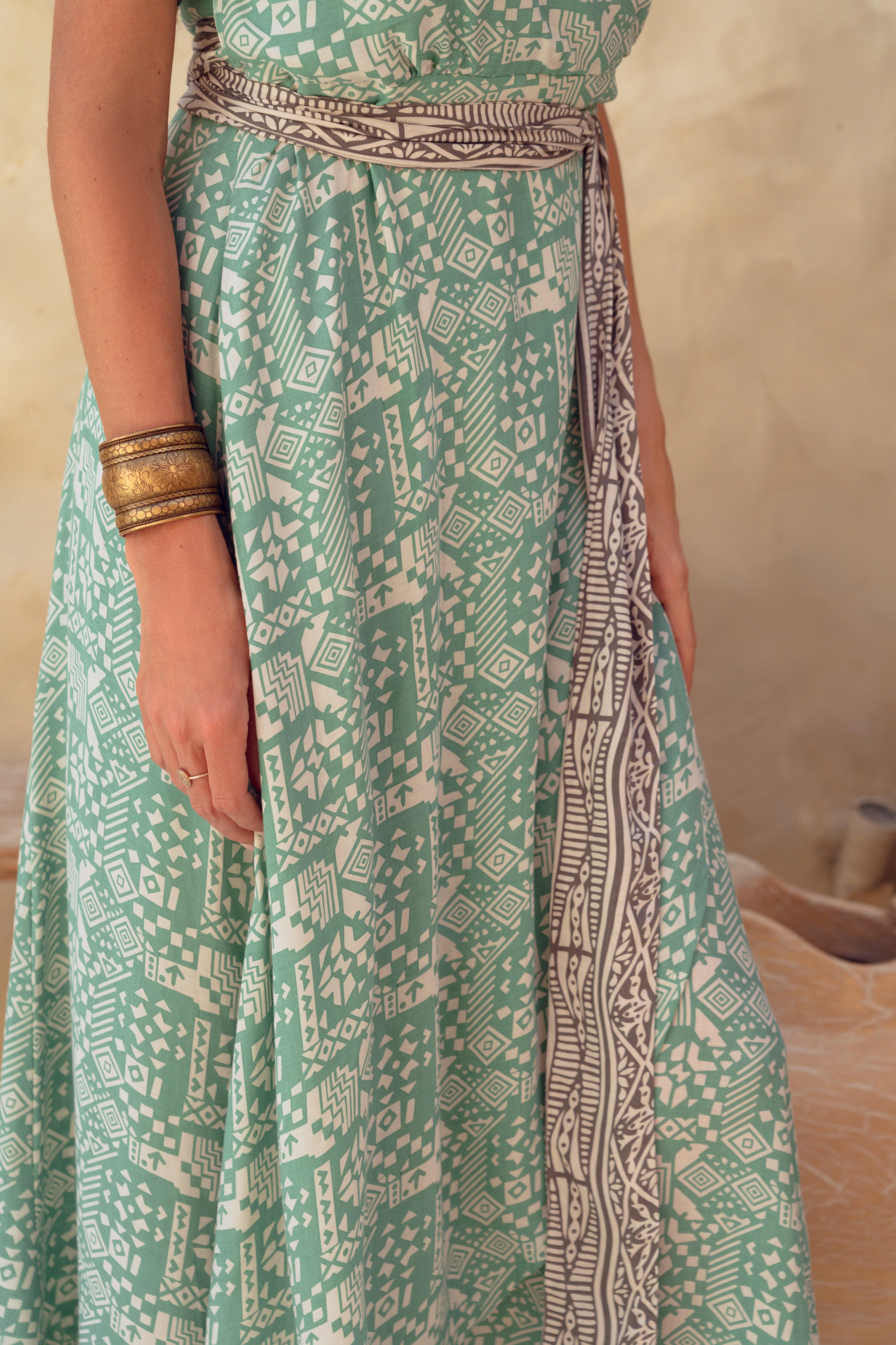 Isabel Maxi Wrap Dress ~ Jade