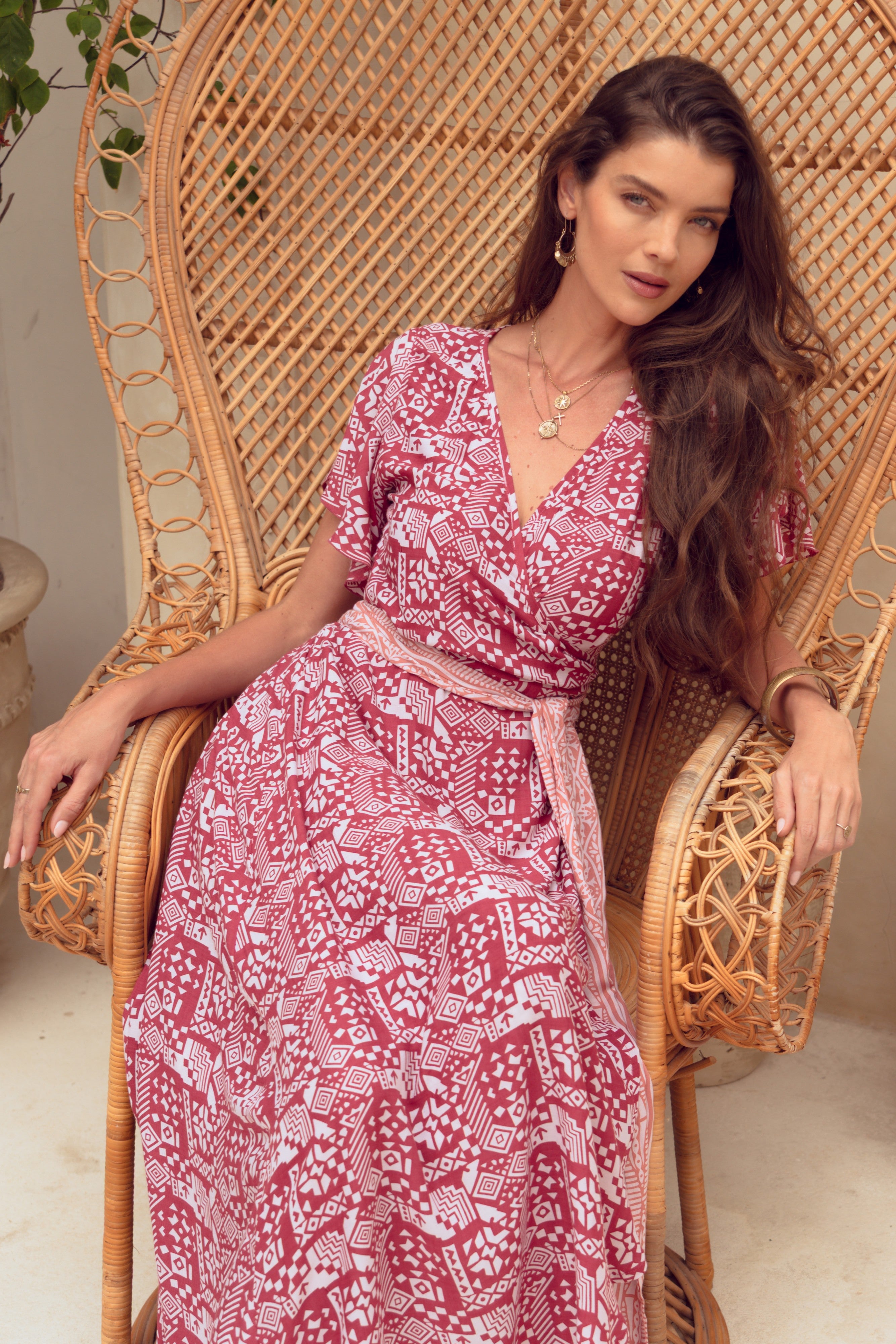 Isabel Maxi Wrap Dress ~ Ruby