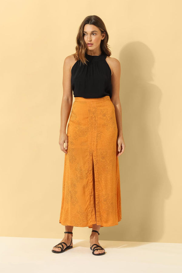 Mara Maxi Skirt ~ Burnt Orange