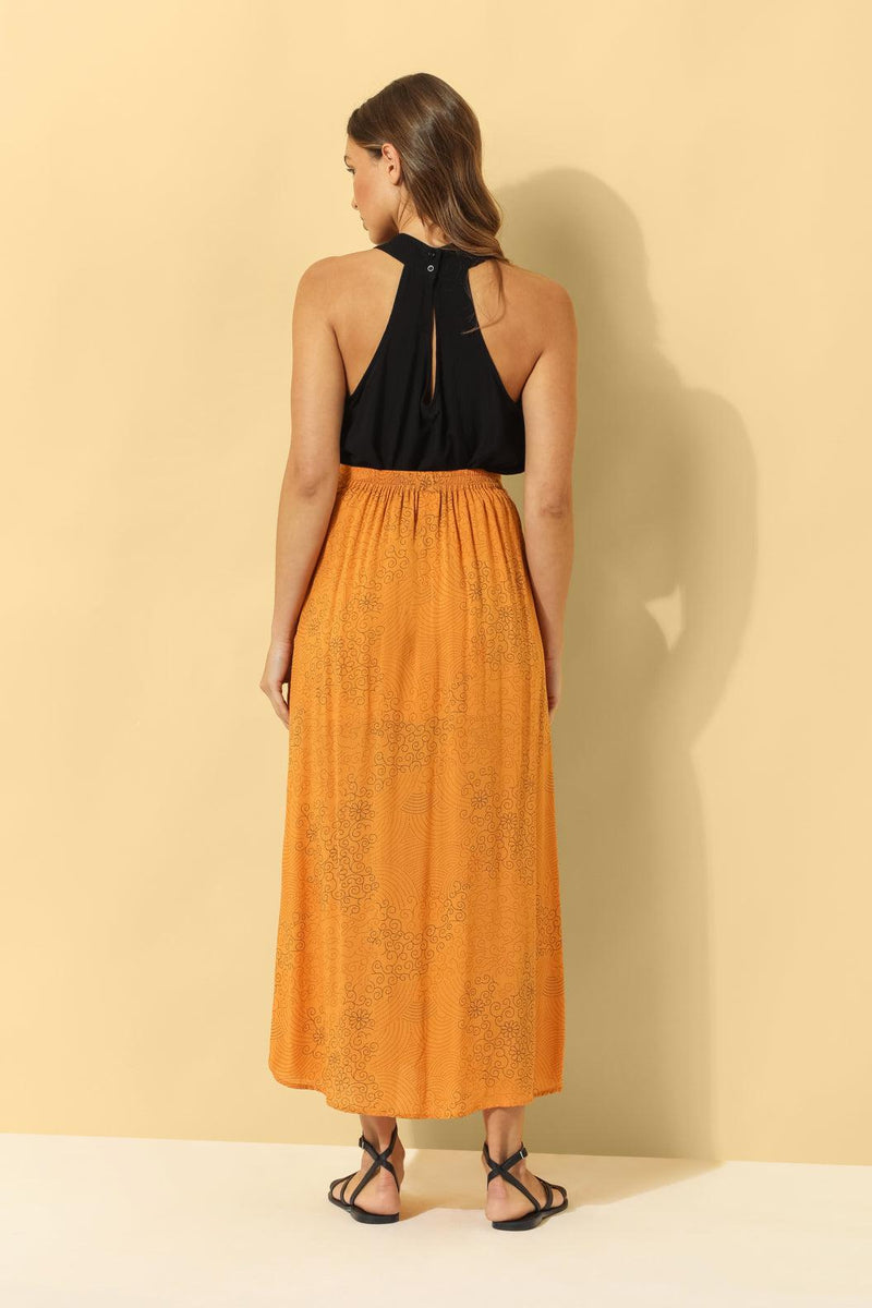 Mara Maxi Skirt ~ Burnt Orange