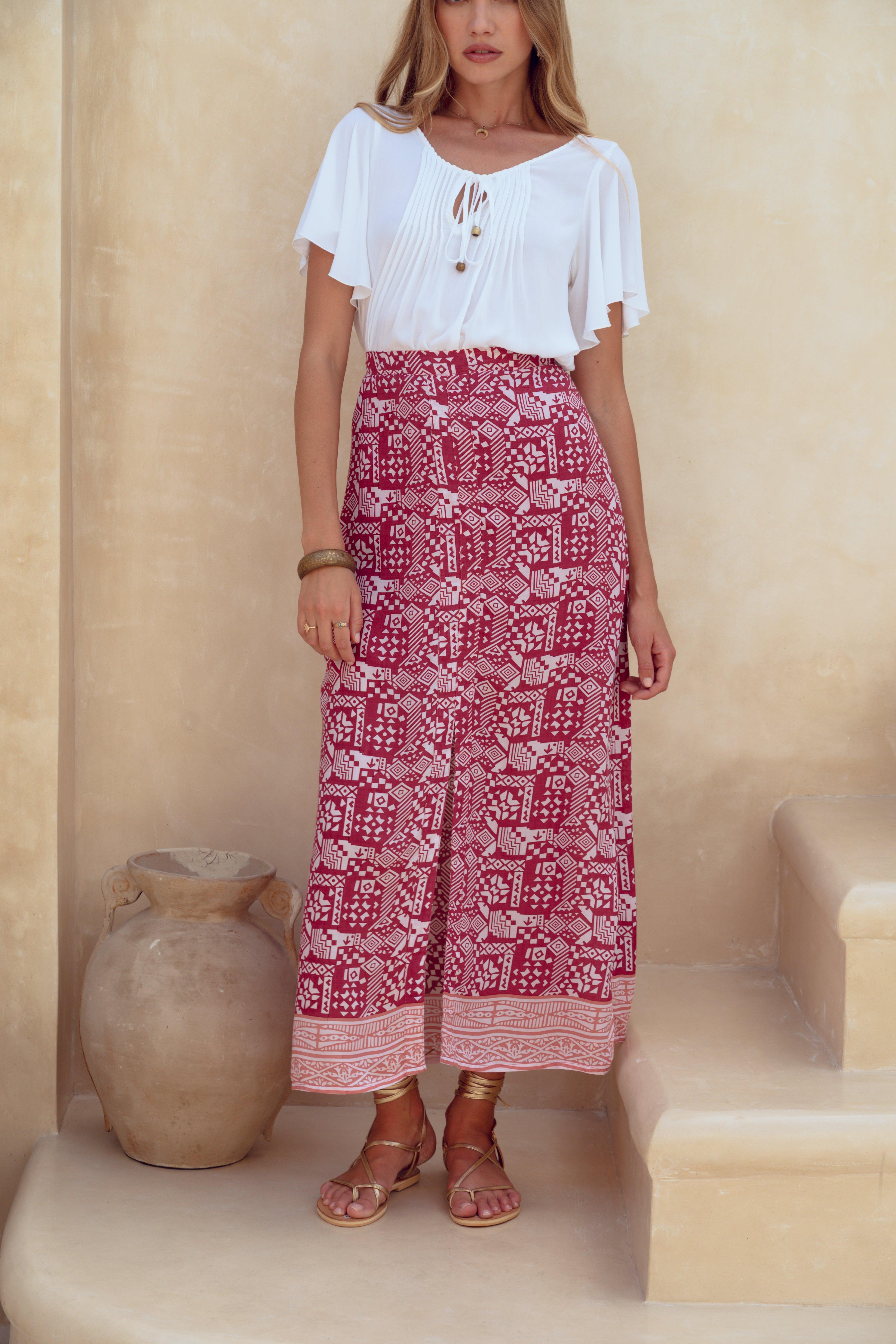Mara Maxi Skirt ~ Ruby