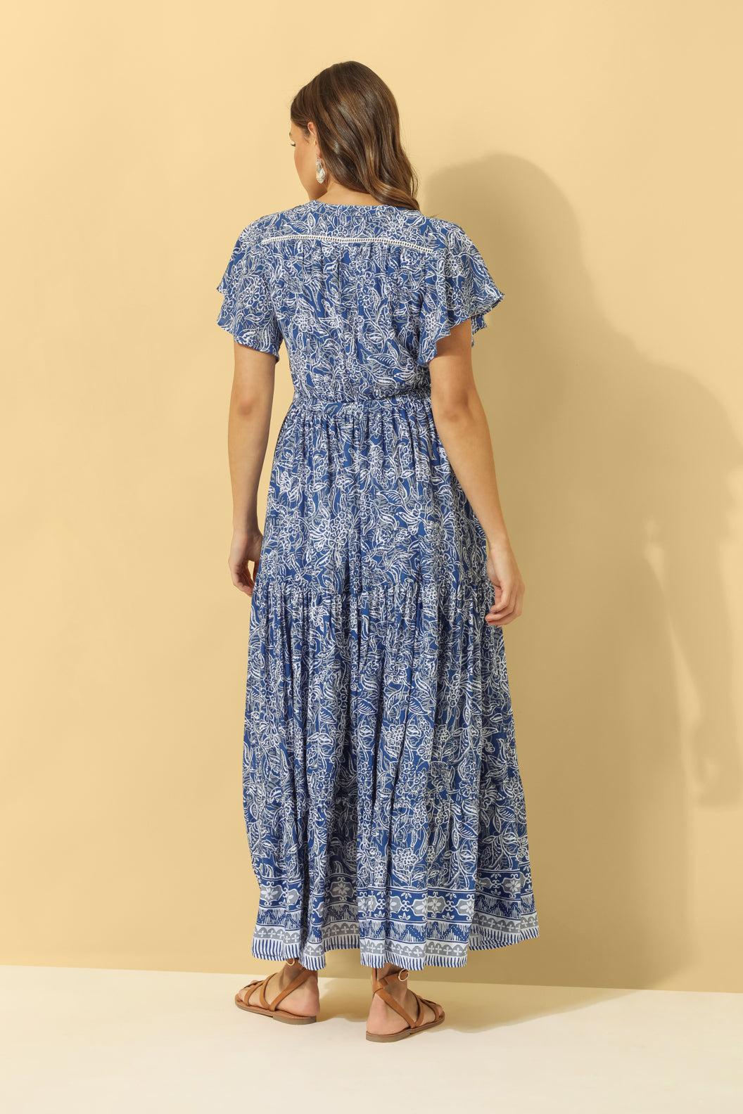 Margo Maxi Dress ~ Navy Batik