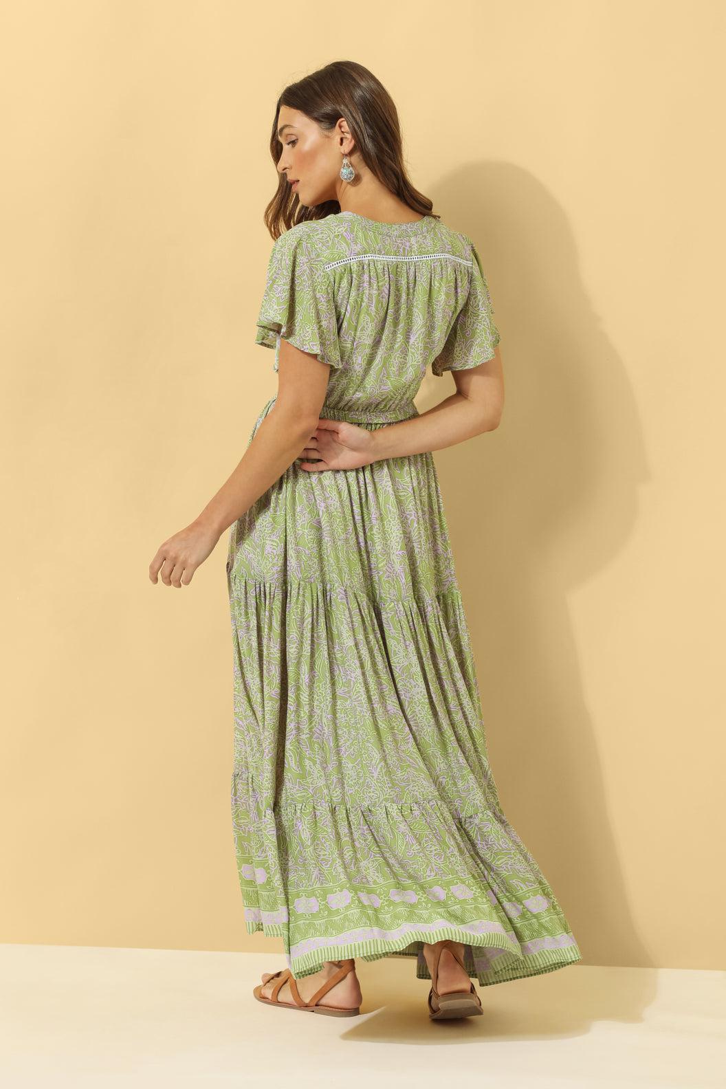 Margo Maxi Dress ~ Sage Batik