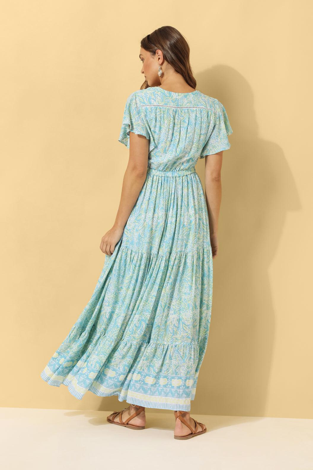 Margo Maxi Dress ~ Aqua Batik