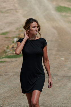 Camilla 100% Bamboo Dress ~ Black-Dress-Harla
