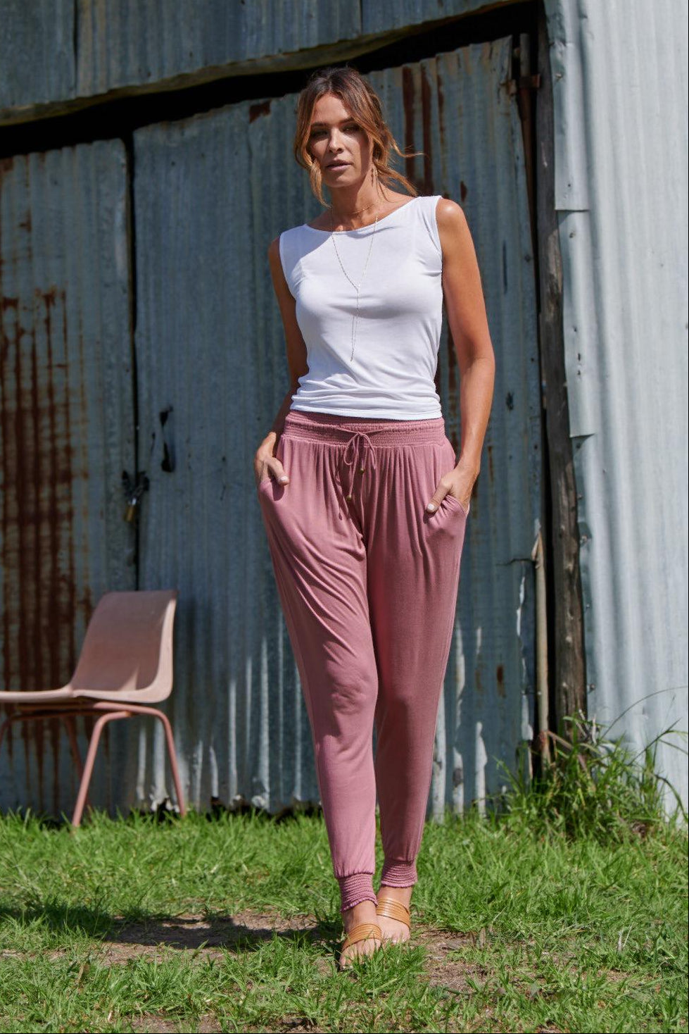 Tyler 100% Bamboo Pants ~ Coral-Pants-Harla