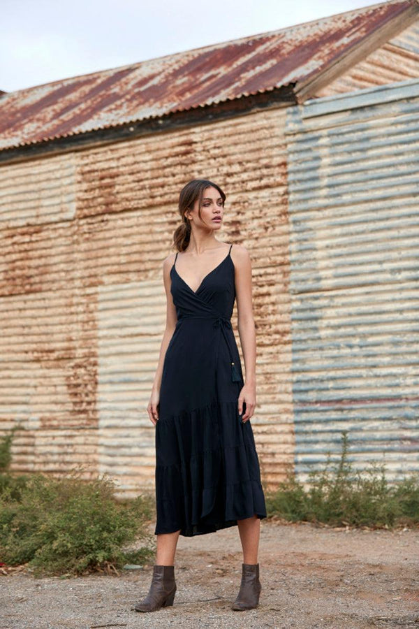 Vivienne Wrap Dress ~ Black