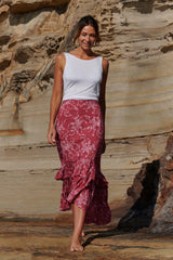 Zoe Layered Maxi Skirt ~ Rich Red | Harla | Boho Style