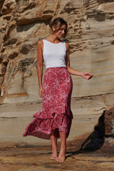 Zoe Layered Maxi Skirt ~ Rich Red | Harla | Boho Style